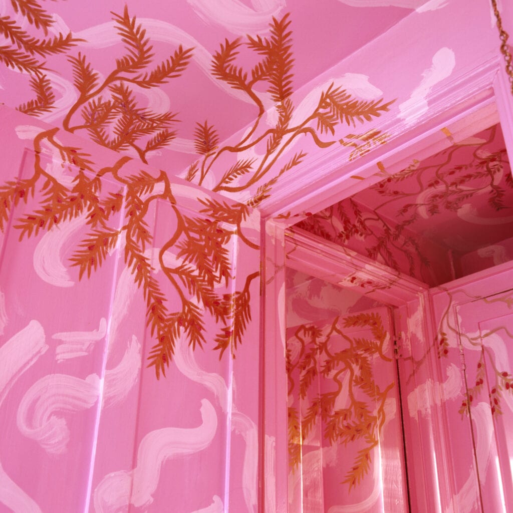 painted pink ceiling 