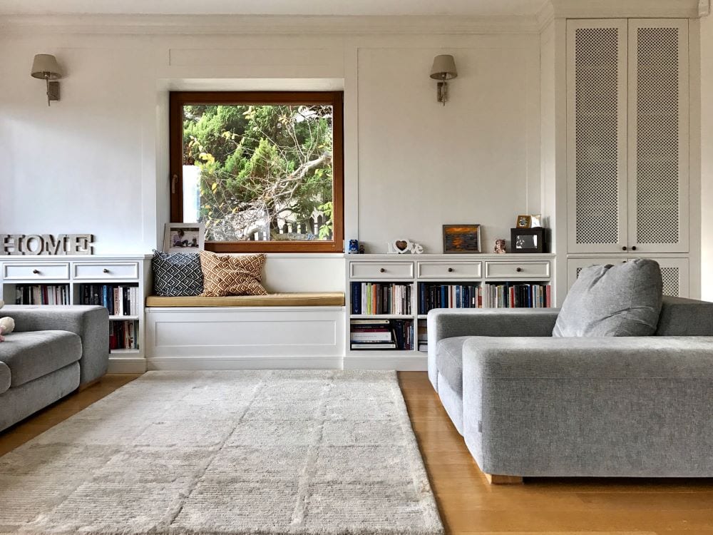 Modern rustic style family room