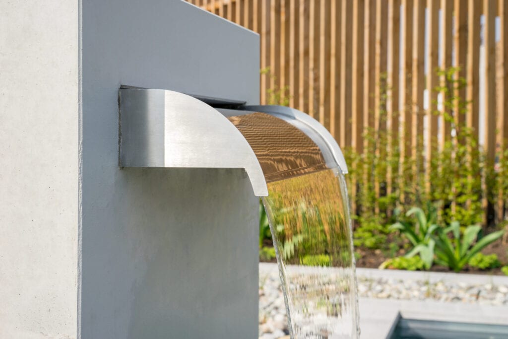 Garden water feature, modern waterfall