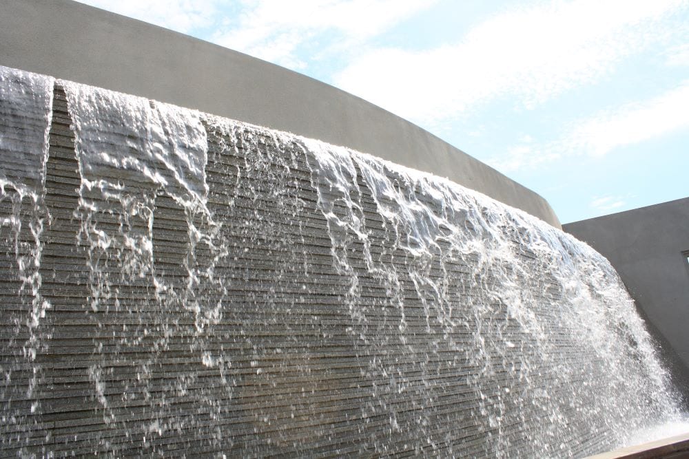 Man-made waterfall wall