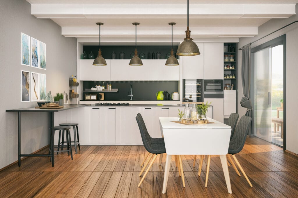 Modern kitchen with Dining area