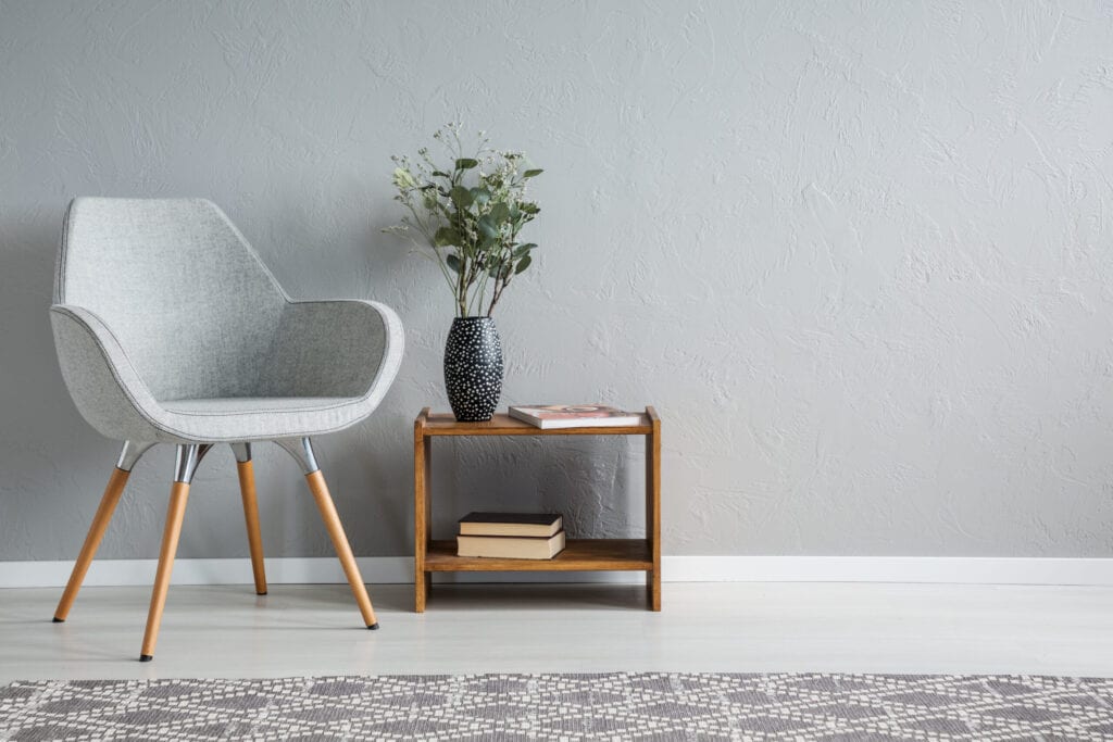 grey arm chair
