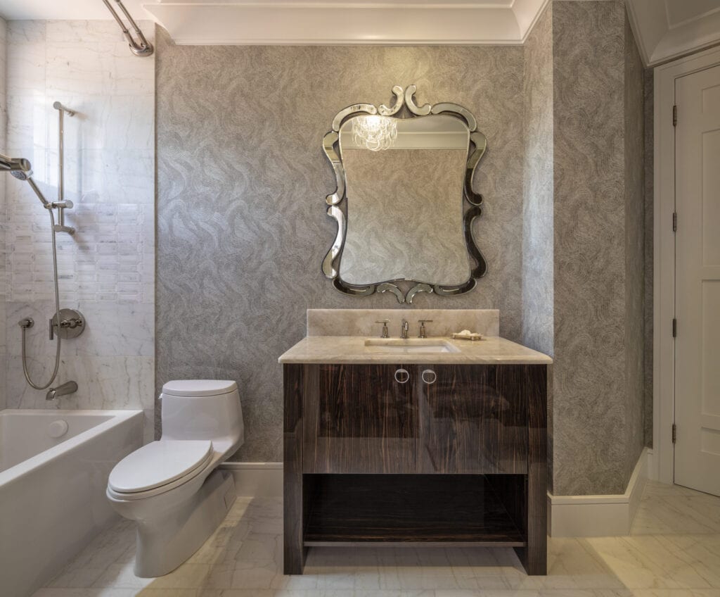 Beautiful remodeled guest bathroom in a condominium