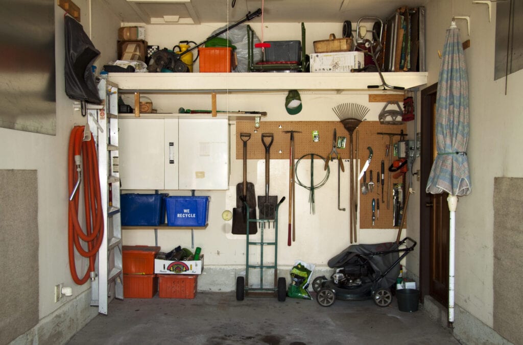 A clean and tidy garage where everything has a place.