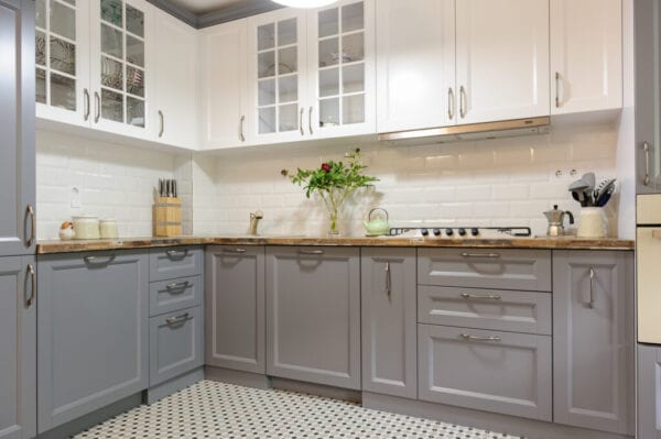 modern white wooden kitchen interior