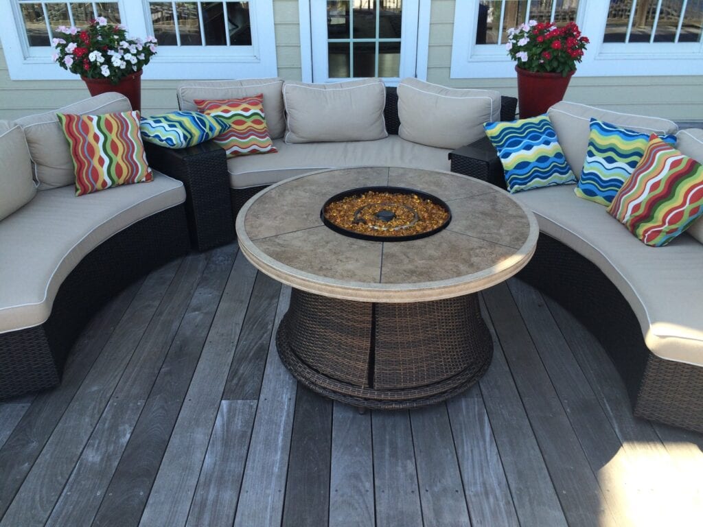 Sofa with fire pit