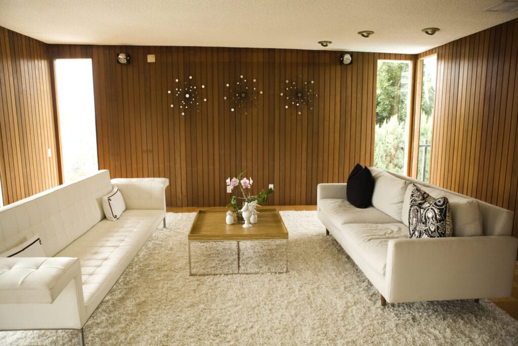 retro mid century living room 