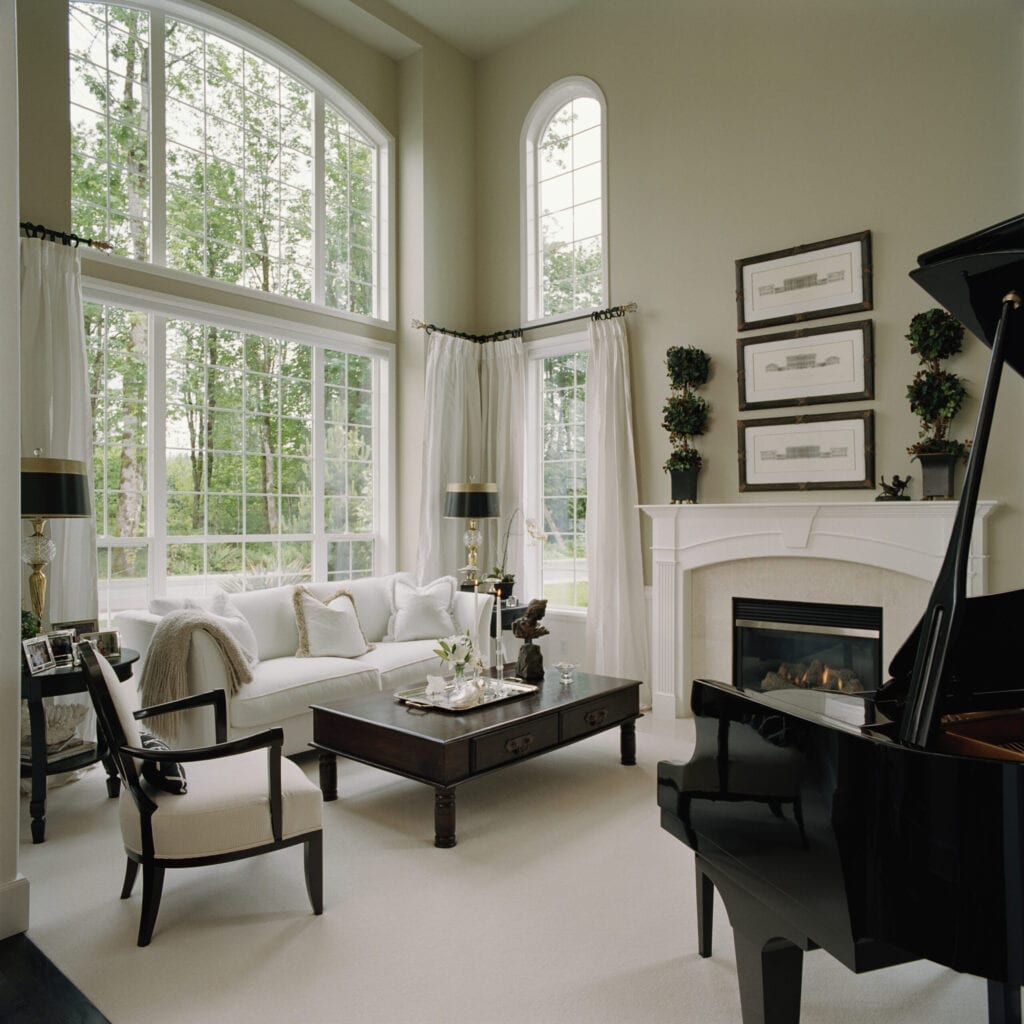 piano in living room 