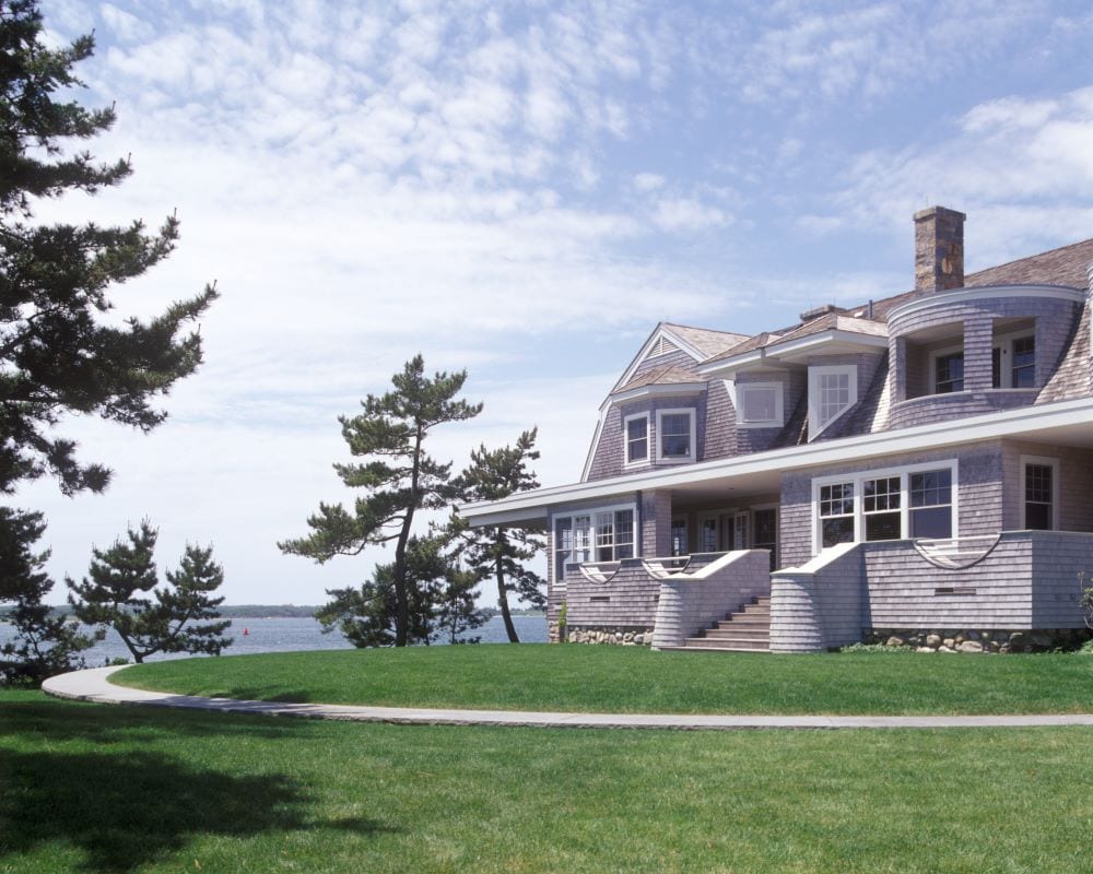 Exterior photo of Cape Cod style mansion