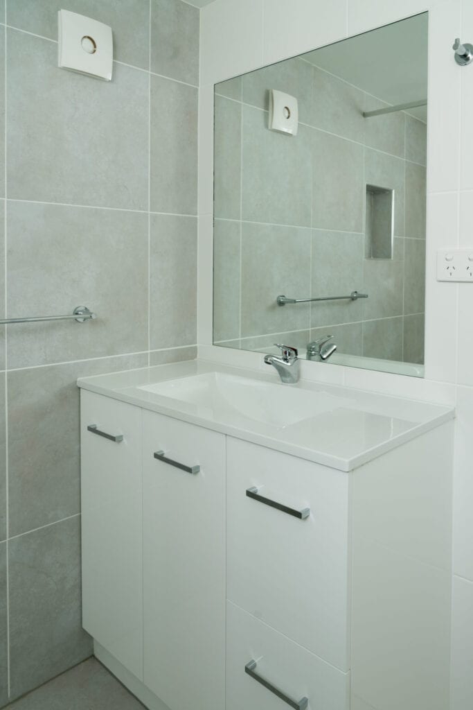 vanity in bathroom