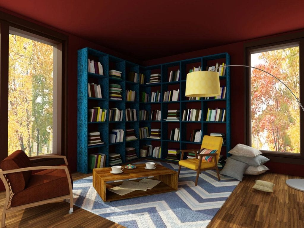 colorful home library