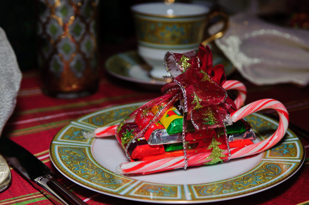 traditional candy table setting