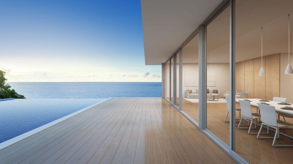 Beach house with panoramic view of the ocean