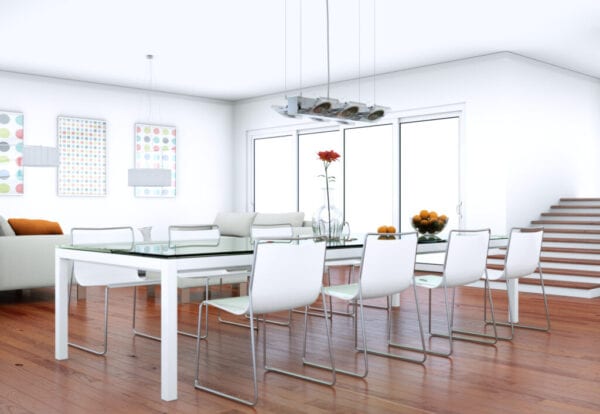 Dining room interior design in modern apartment