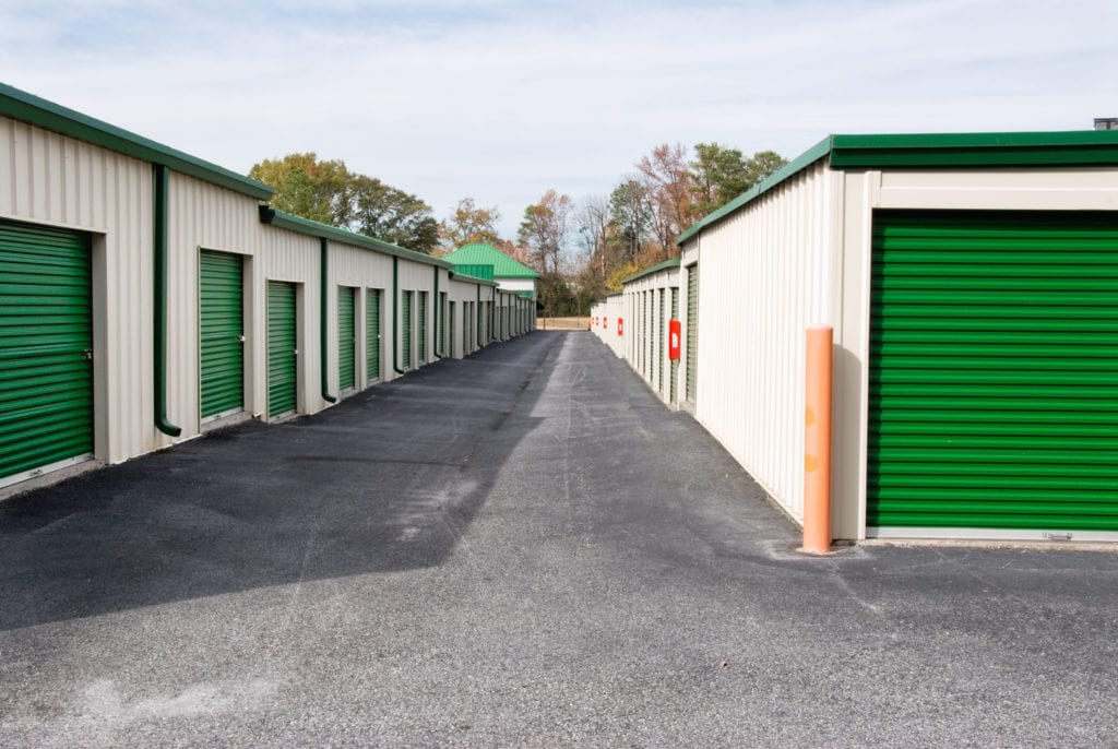 green outdoor storage units