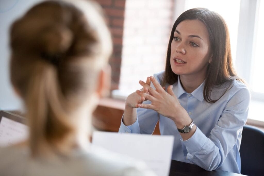 Two women negotiating