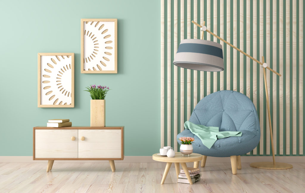 Mint Green And Silver Living Room