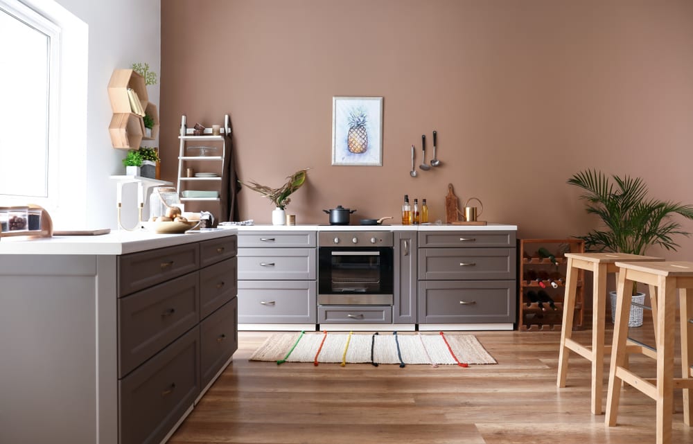 Warm brown rustic kitchen