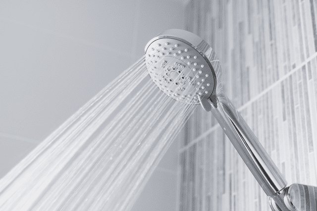 shower head and running water