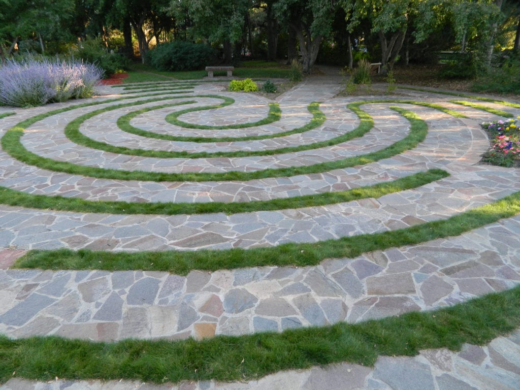 Serene meditation labyrinth for self reflection.