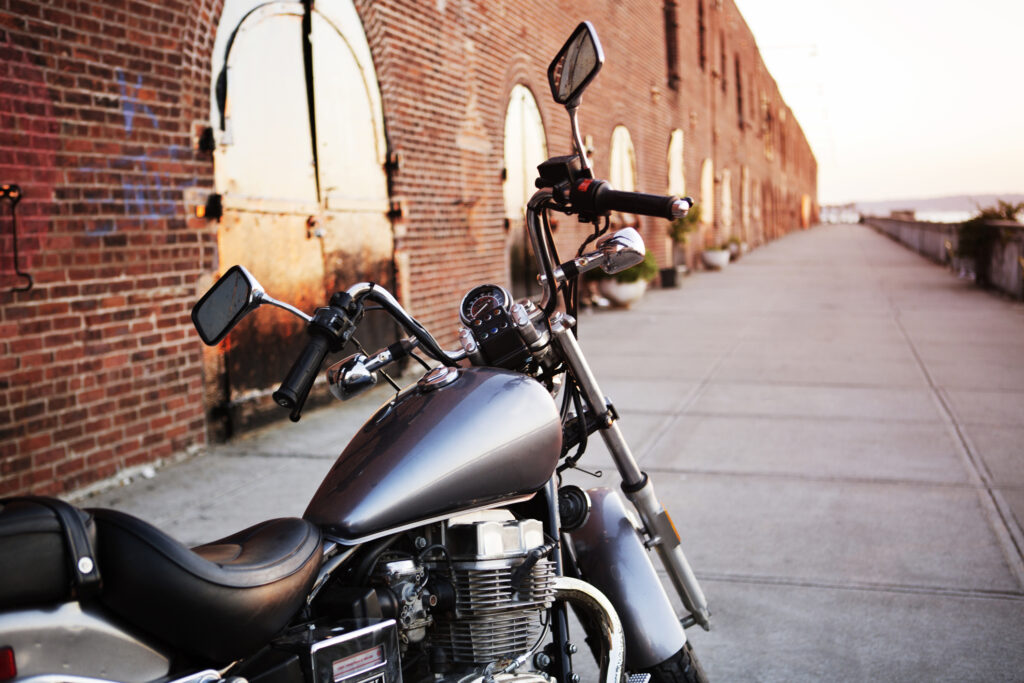 Motorcycle parked on street