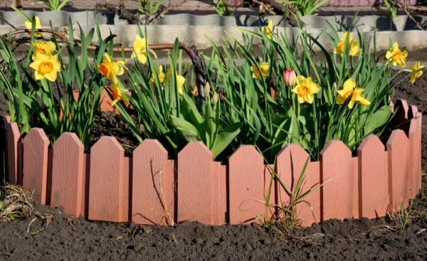 Recycled pallets for garden edging