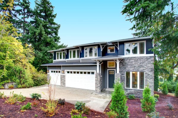 House with stone veneer