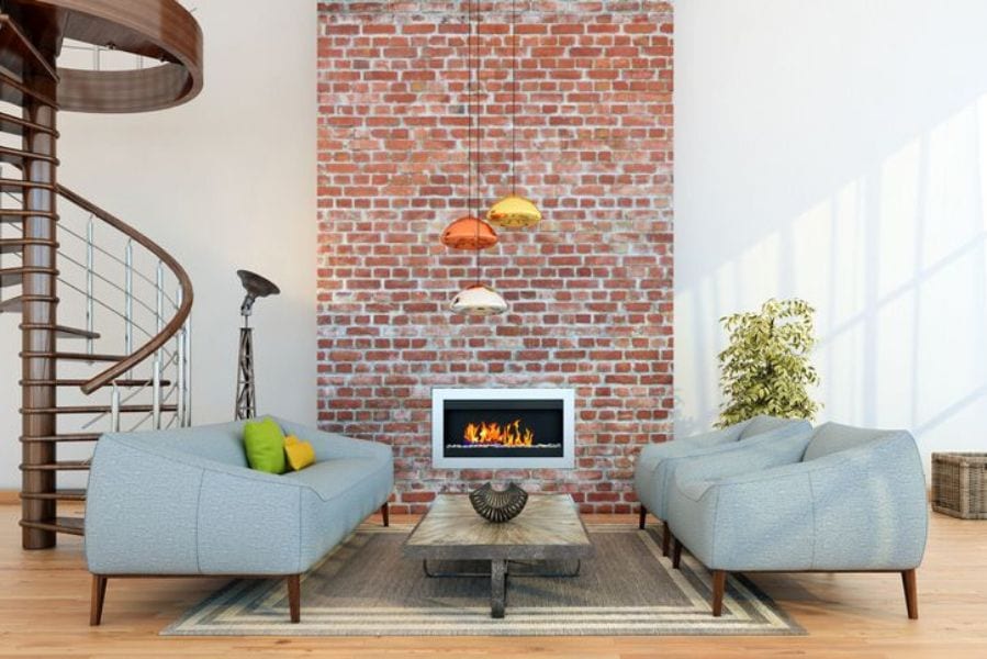 Brick fireplace surround