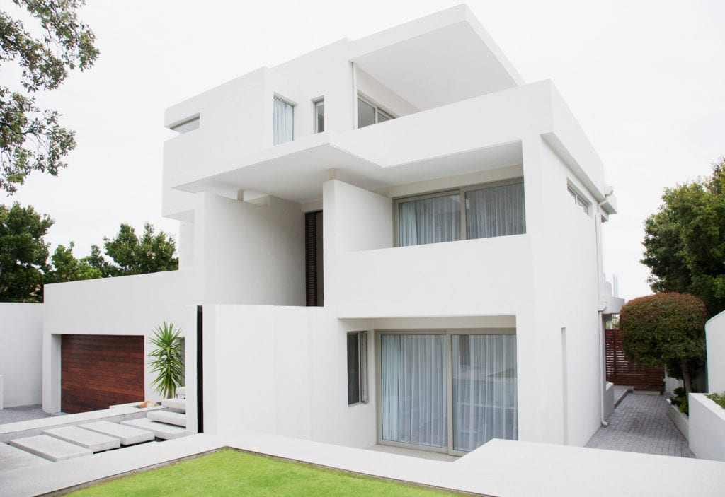 White modern house exterior