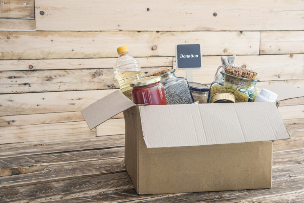 Box full of food donations