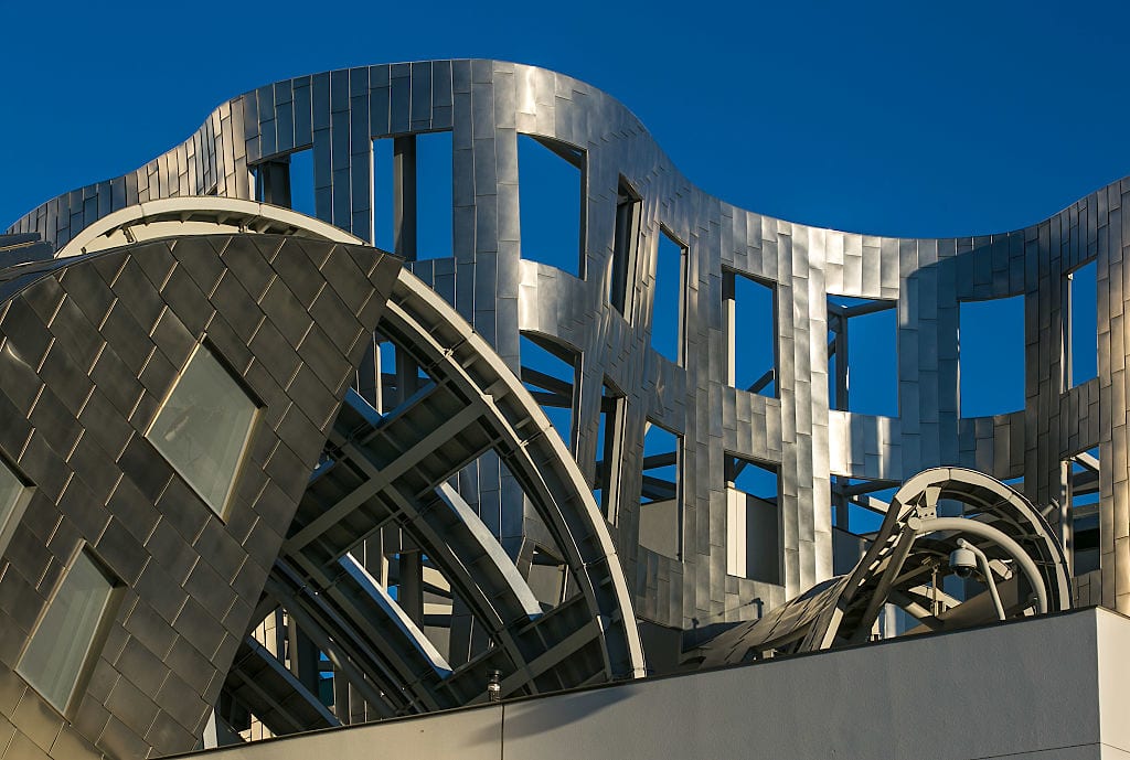 LAS VEGAS, NV - JANUARY 6: The Frank Gehry-designed Cleveland Clinic near downtown is viewed at sunrise on January 6, 2017 in Las Vegas, Nevada. Tourism in America's 