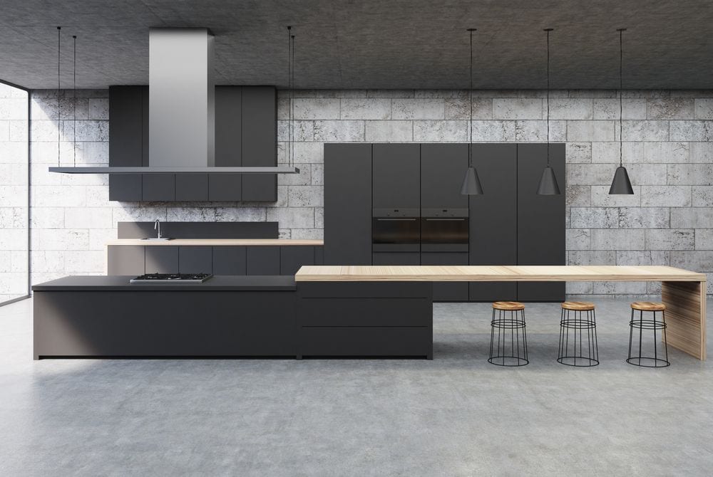 Concrete floors go well in industrial kitchens. ImageFlow/Shutterstock