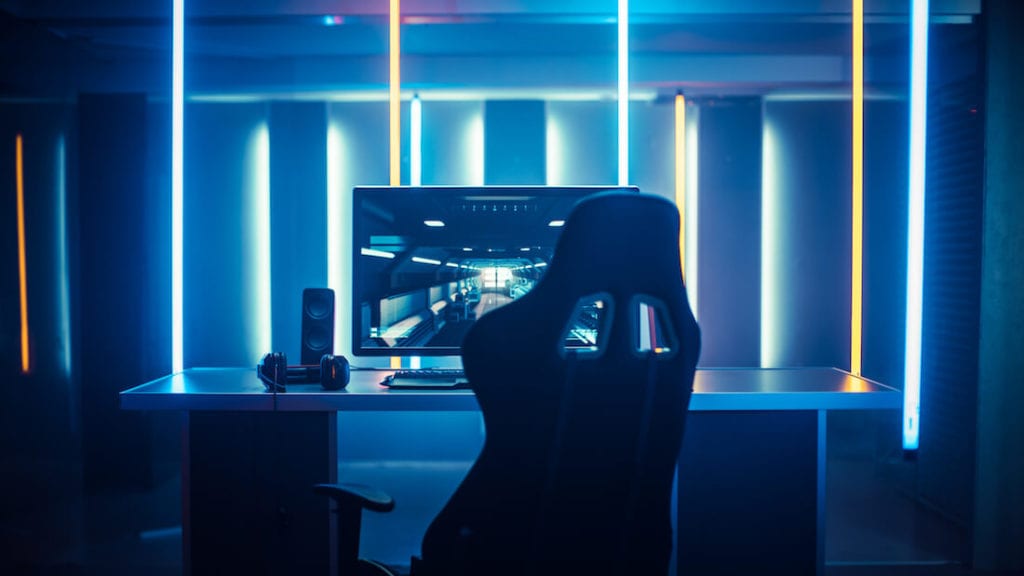 Neon Lights Game Room Design