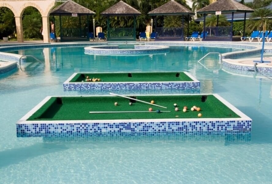 Pool table in pool