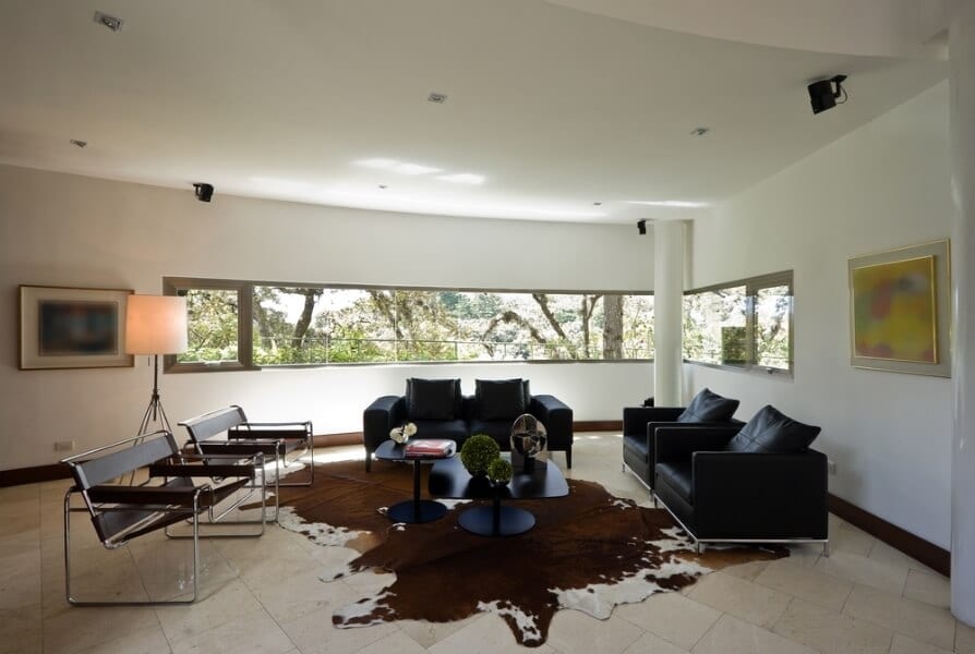 Cowhide rugs are easy to swap out