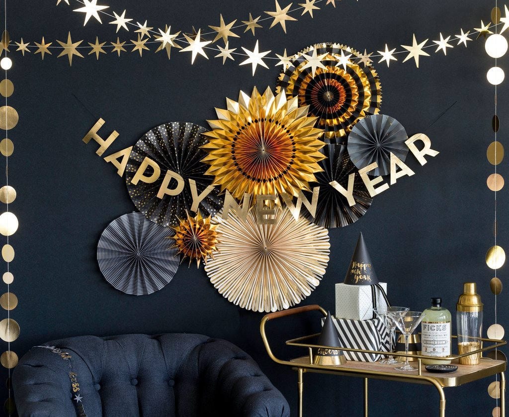 navy new year's eve decor