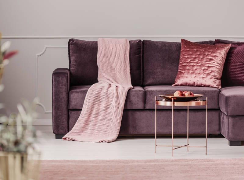 decorating with purple in the living room