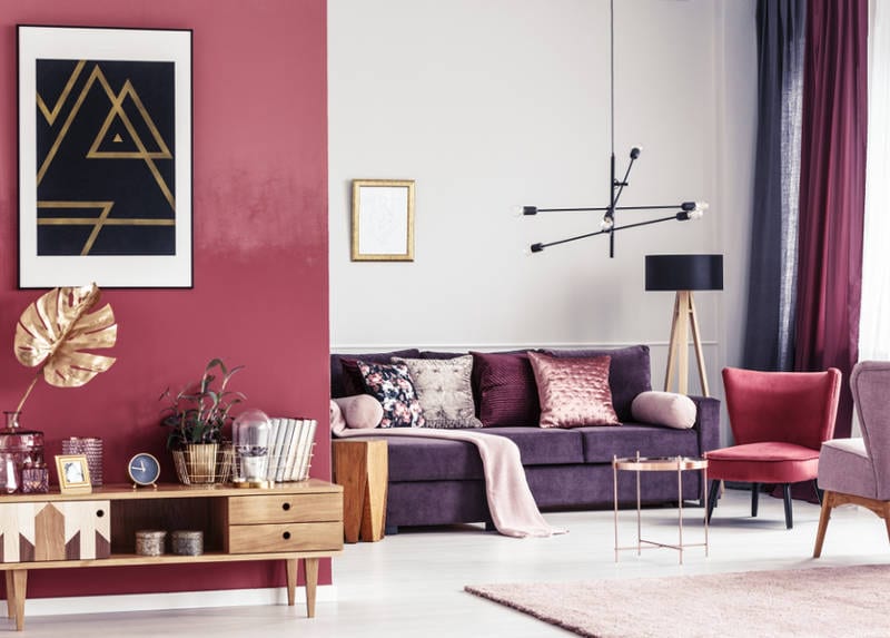 decorating with purple and berry tones