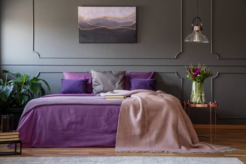 purple bedroom decor