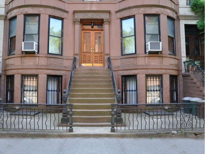 New York brownstones with window air conditioners 