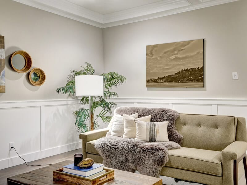 Living room with pillow accents. 