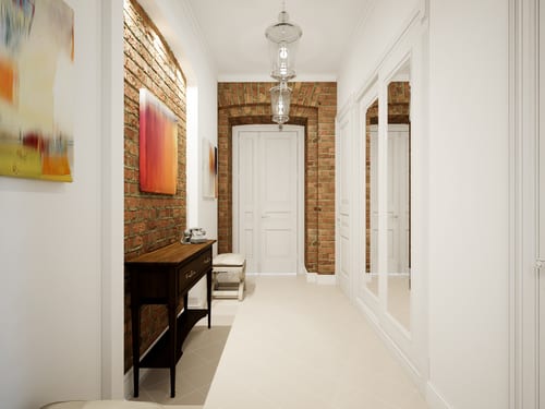 Front foyer with bench and table