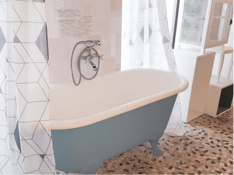 Painted vintage bathtub