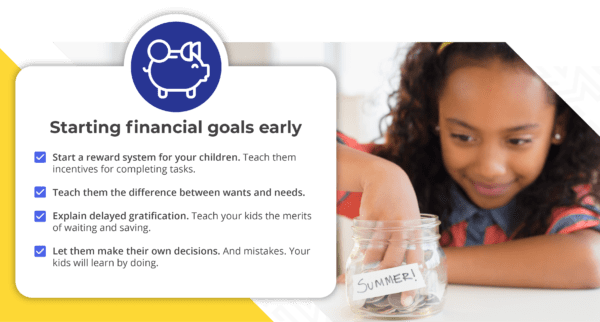 infographic on starting financial goals early