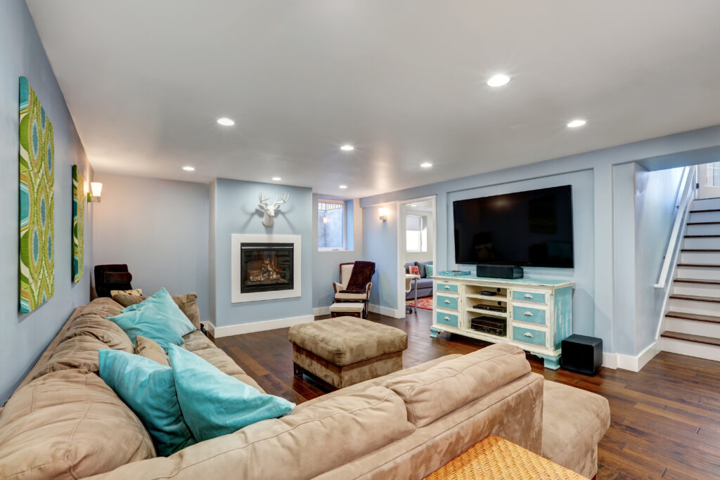 How To Choose The Best Basement Wall Colors Mymove - Best Paint Color For Basement Rec Room