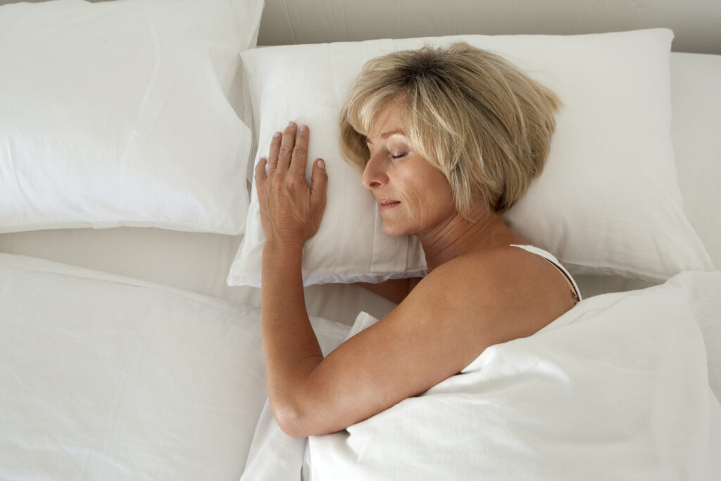 woman sleeping in bed