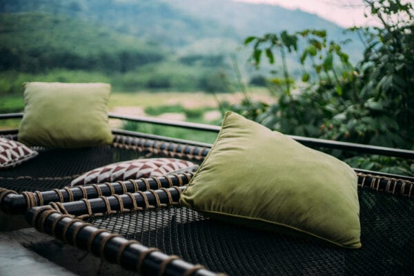 Cushions on apartment balcony