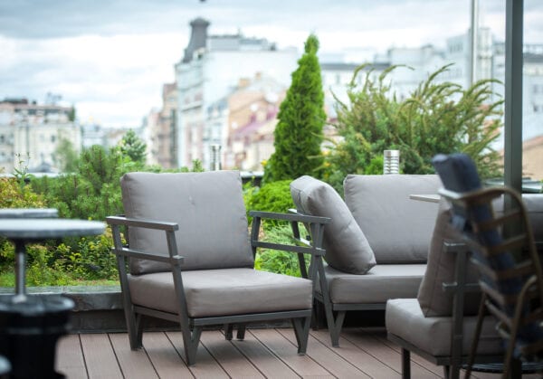 wood decking on apartment balcony