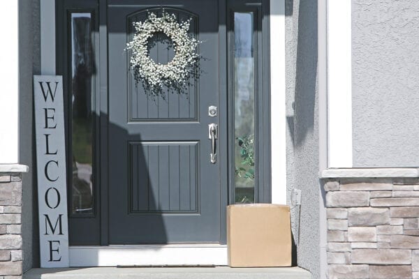 Package at front door