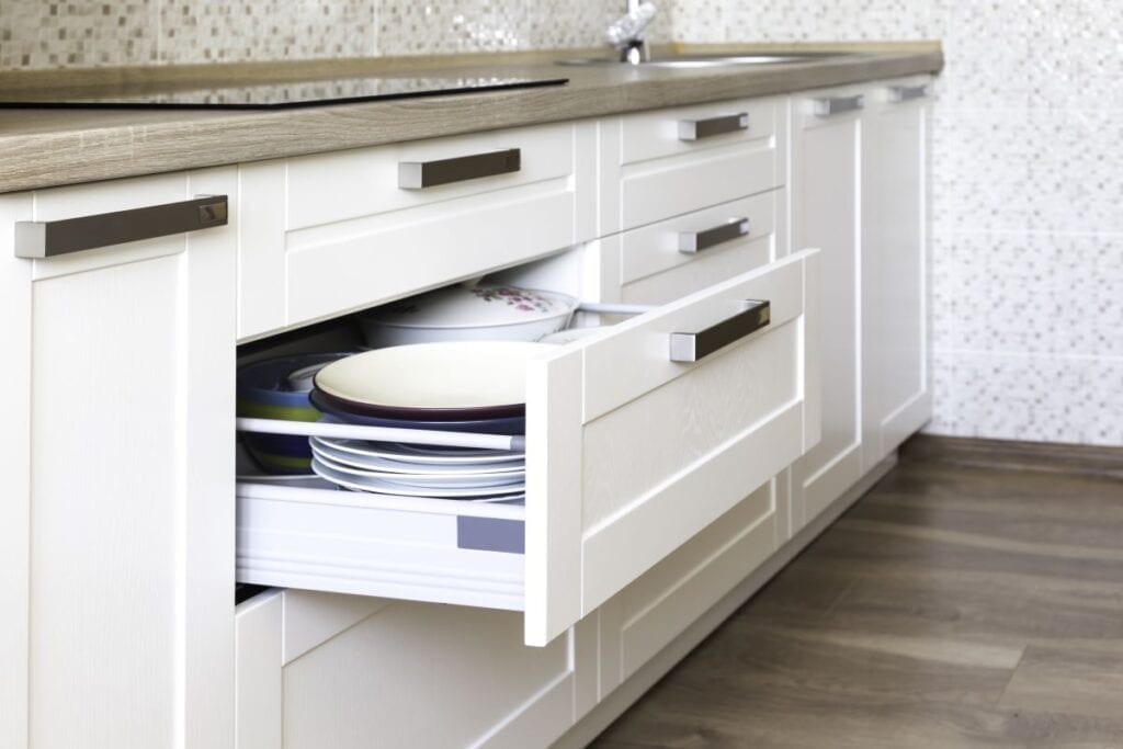 Kitchen with drawer instead of cabinet